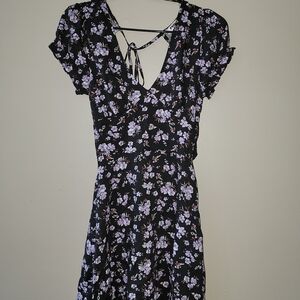 Floral Black Mini Dress